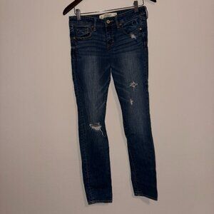 Abercrombie & Fitch Women's Jeans 26x29 2S The Super Skinny Dark Blue distressed
